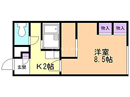 レオパレスユタカ 1Kの間取図画像