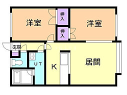 CREDIA 2LDKの間取図画像