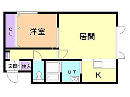 アネッサ 1LDKの間取図画像