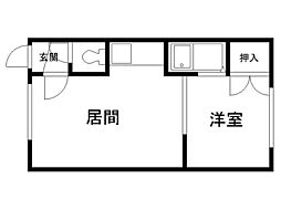 ライフ神楽 1LDKの間取図画像