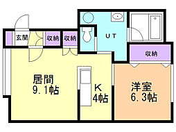 アルト28 1LDKの間取図画像