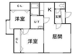 プログレスコート 2LDKの間取図画像