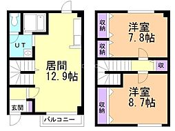 アニメートA 2LDKの間取図画像