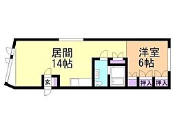 メープルハウス 1LDKの間取図画像