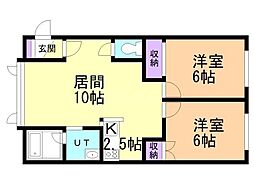 オーバルジュ7 2LDKの間取図画像