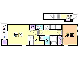 ミラージュ.A 1DKの間取図画像