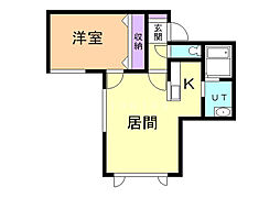 ハニービー 1LDKの間取図画像