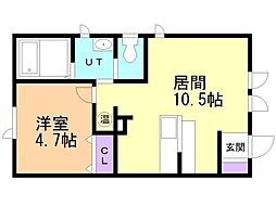 Eノース 1LDKの間取図画像