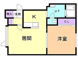 ソフィア東3-2A 1LDKの間取図画像