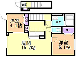 アーク・ガーデン2 2LDKの間取図画像