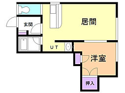 ワンダースリー 1DKの間取図画像