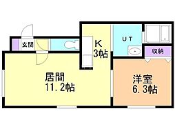 ノリータカムイ 1LDKの間取図画像