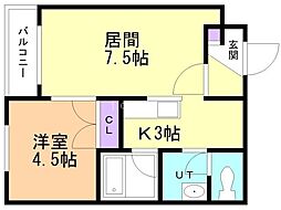 エスポアール310 1LDKの間取図画像