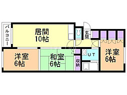 5西1ハイツ 3LDKの間取図画像