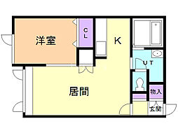 エスペランサ 1LDKの間取図画像