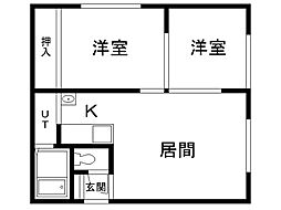 ゴールドクレスト 2LDKの間取図画像