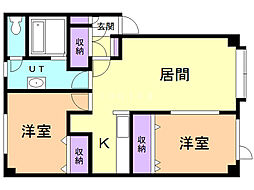 アピア・B 2LDKの間取図画像