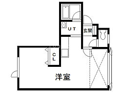 グレース新富B ワンルームの間取図画像