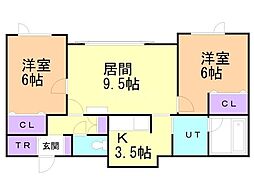 ディヴェール.2 2LDKの間取図画像