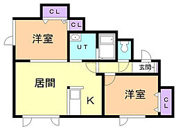 リナージュ・B 2LDKの間取図画像