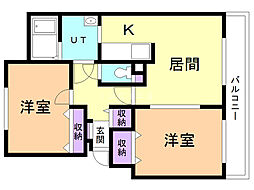 ベル・グランデ.B 2LDKの間取図画像