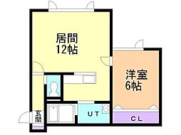 レーベン 1LDKの間取図画像