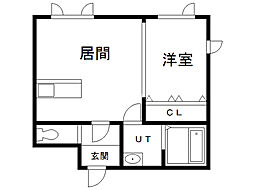 サン・ナチュラクス 1LDKの間取図画像