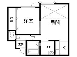 ソレイユ南 1LDKの間取図画像