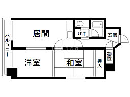 セカンドラシアール2条通 2DKの間取図画像