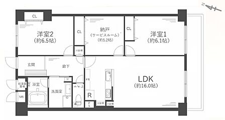2SLDK 間取り