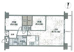 ファミール北大阪パークサイド 2LDKの間取図画像