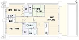 メイツブラン・ヴェリテ若江岩田 3LDKの間取図画像
