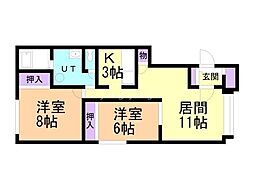 LiNZB 2LDKの間取図画像