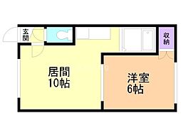 永山せせらぎハウス 1LDKの間取図画像