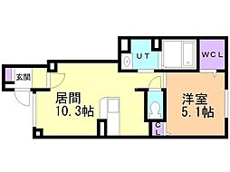 クラール・S V 1LDKの間取図画像