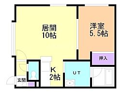 ポップライフB 1LDKの間取図画像