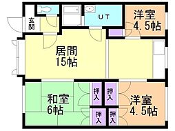 ハイツスリス 3LDKの間取図画像