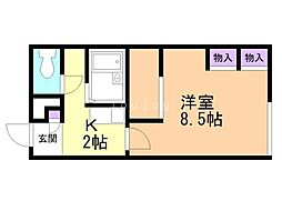 レオパレスPARKSIDE 1Kの間取図画像