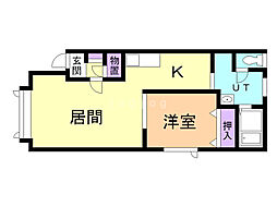 アングレー17 1LDKの間取図画像