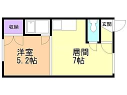 ロイヤルマンション 1DKの間取図画像