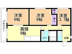 第3藤ハイツ 3LDKの間取図画像