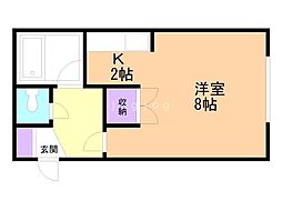 コットンハウス1 1Kの間取図画像