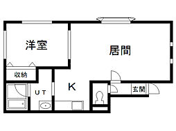 Venuscourt3 1LDKの間取図画像