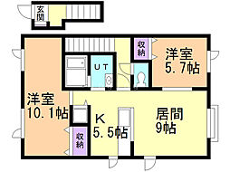 CASA・K 2LDKの間取図画像