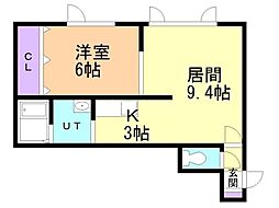グランドソード 1LDKの間取図画像