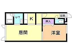 シンフォニー宮下 1LDKの間取図画像