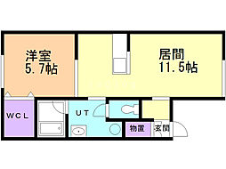 RainMaker 1LDKの間取図画像