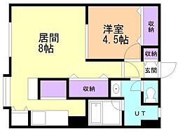 日の出マンション 1LDKの間取図画像