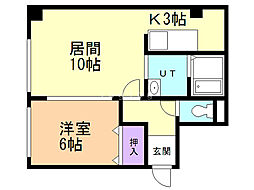Y'sCUBE 1LDKの間取図画像