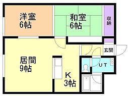 グランデ緑町 2LDKの間取図画像